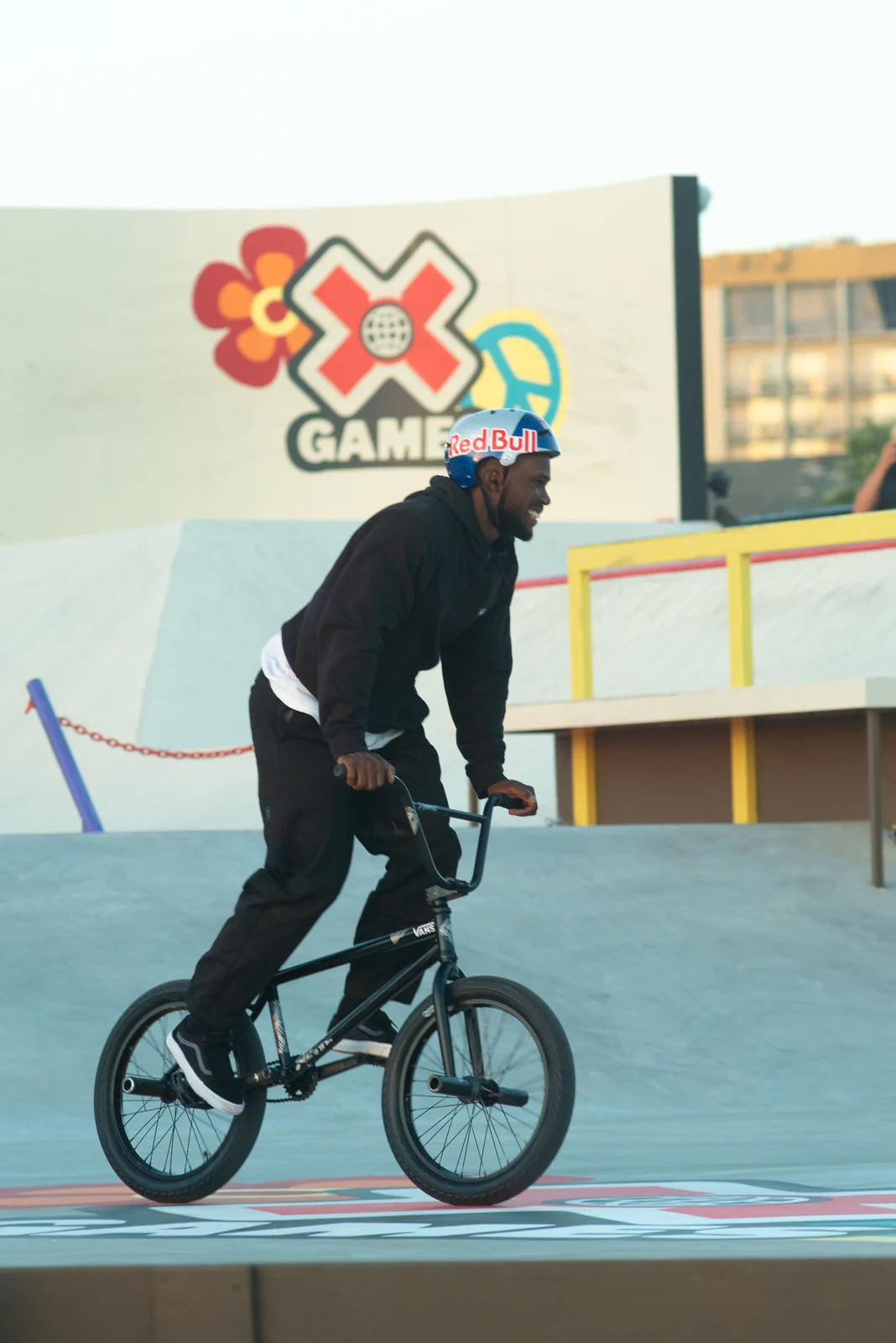 BMX rider on the street course