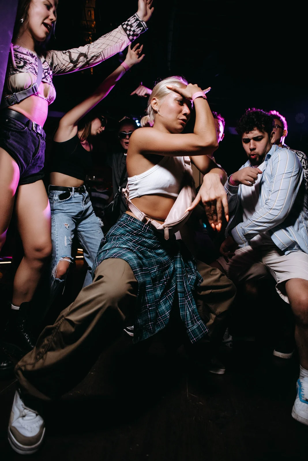 Dancers in the crowd at a club night